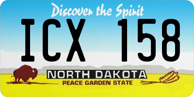 ND license plate ICX158