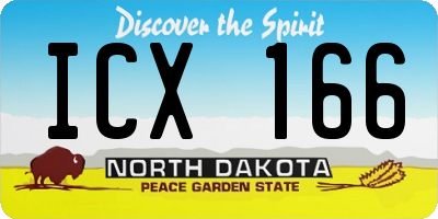 ND license plate ICX166