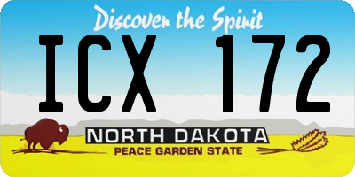 ND license plate ICX172