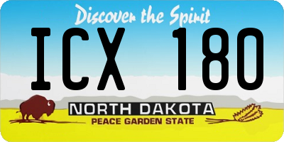ND license plate ICX180