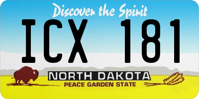 ND license plate ICX181