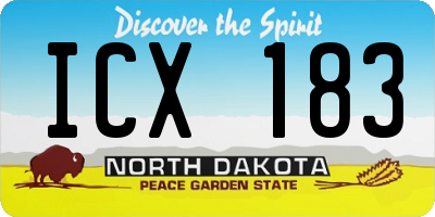 ND license plate ICX183