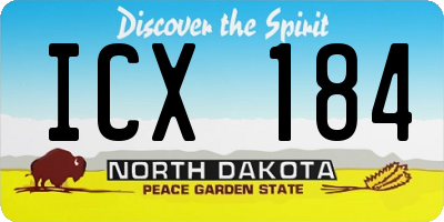 ND license plate ICX184