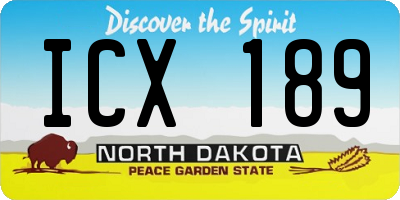 ND license plate ICX189