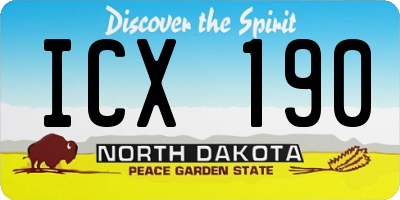 ND license plate ICX190