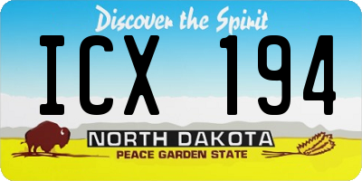 ND license plate ICX194