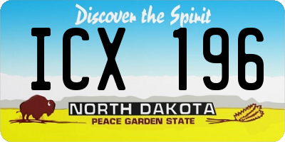 ND license plate ICX196