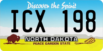 ND license plate ICX198