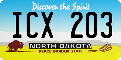 ND license plate ICX203