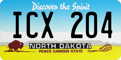 ND license plate ICX204
