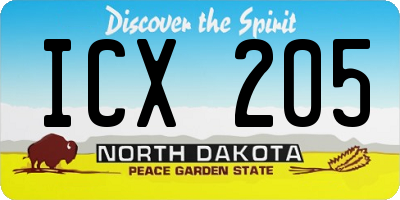 ND license plate ICX205