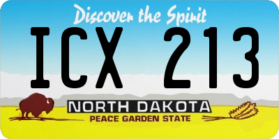 ND license plate ICX213