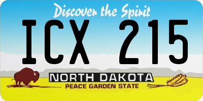 ND license plate ICX215