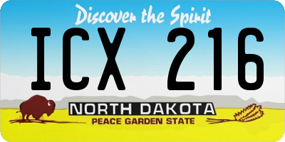 ND license plate ICX216