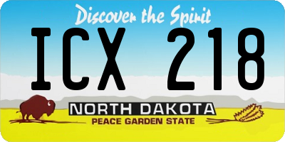 ND license plate ICX218