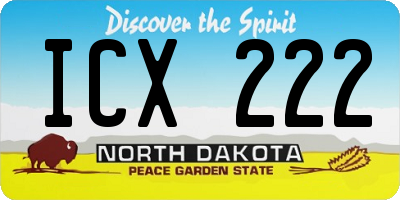 ND license plate ICX222