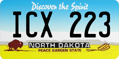 ND license plate ICX223