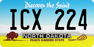 ND license plate ICX224