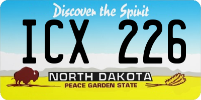 ND license plate ICX226
