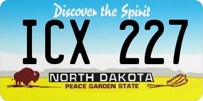 ND license plate ICX227