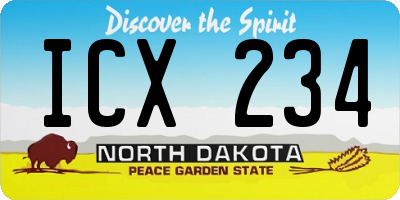ND license plate ICX234