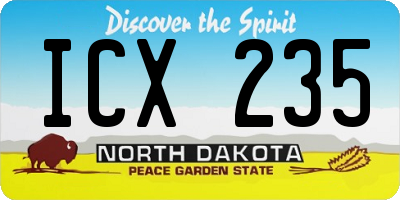 ND license plate ICX235