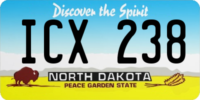 ND license plate ICX238