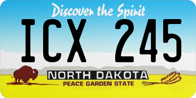 ND license plate ICX245