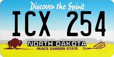 ND license plate ICX254