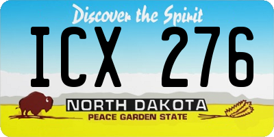ND license plate ICX276