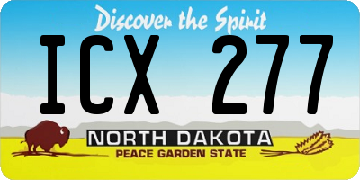 ND license plate ICX277