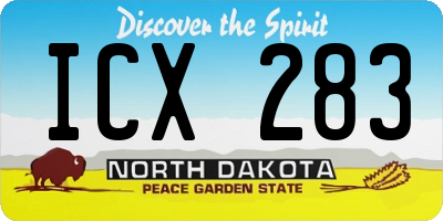 ND license plate ICX283