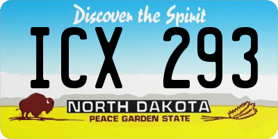 ND license plate ICX293