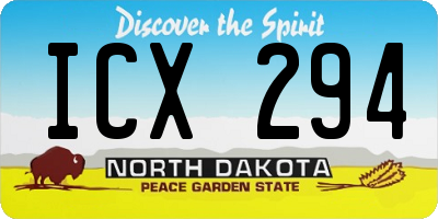 ND license plate ICX294