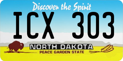 ND license plate ICX303