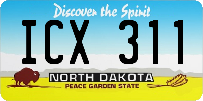 ND license plate ICX311