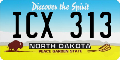 ND license plate ICX313