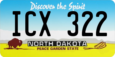 ND license plate ICX322