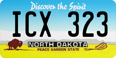 ND license plate ICX323