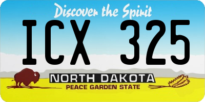 ND license plate ICX325