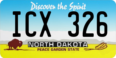 ND license plate ICX326