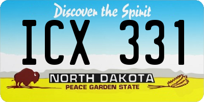 ND license plate ICX331