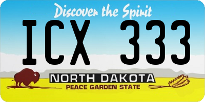 ND license plate ICX333