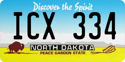 ND license plate ICX334