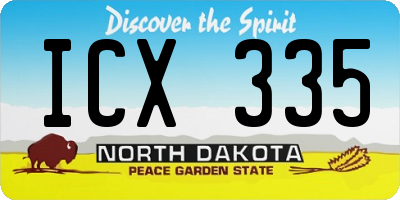 ND license plate ICX335