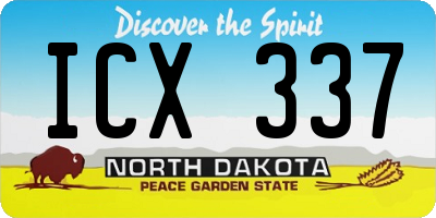 ND license plate ICX337