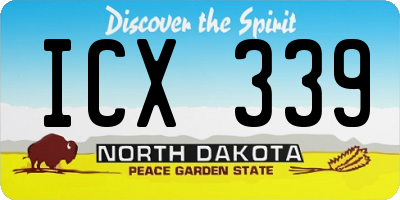ND license plate ICX339