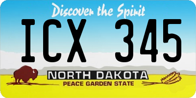 ND license plate ICX345