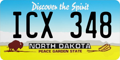 ND license plate ICX348