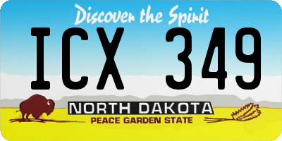 ND license plate ICX349